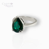 Queen Victoria's Emerald Crystal Collet Drop - Ring